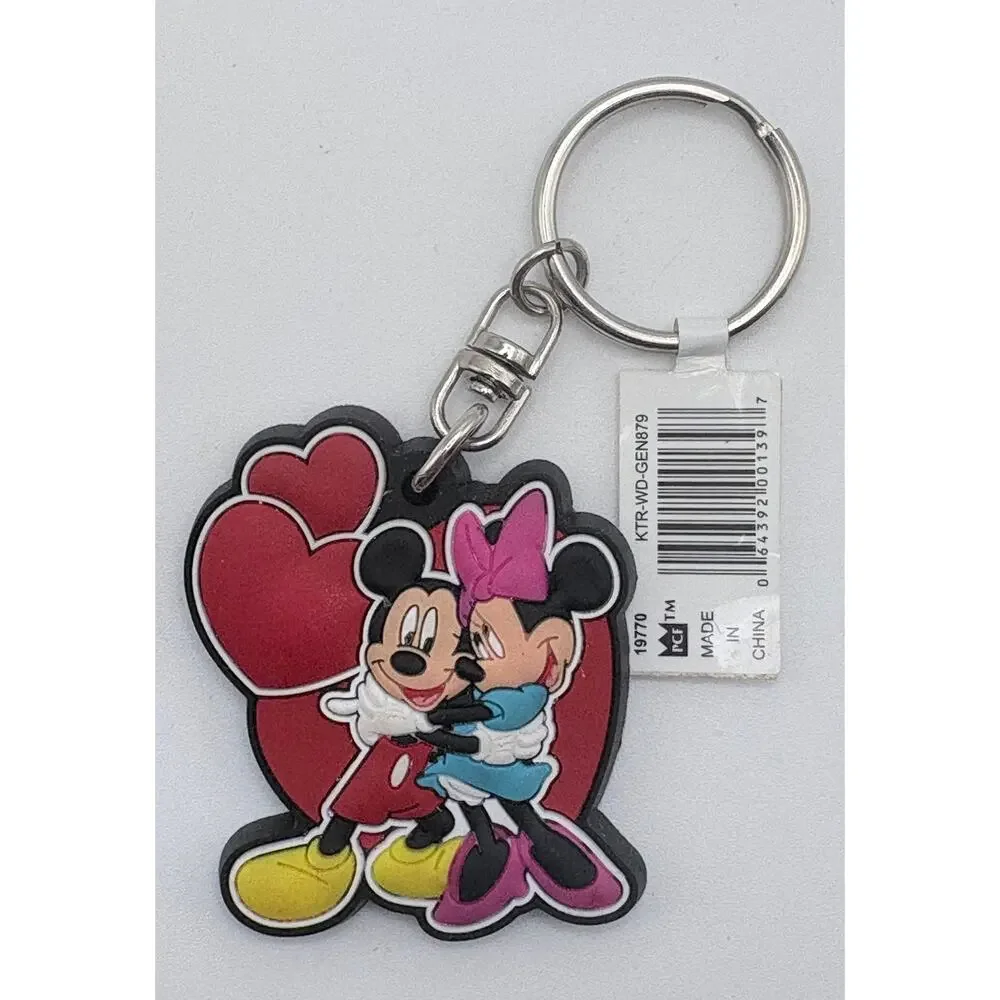 Disney Mickey and Minnie Embrace Rubber Keychain